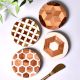 Handmade Brown and White Round Resin Set of 4 Decorative Table Coasters